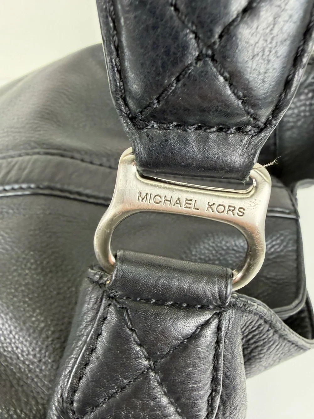 Michael Kors Black Pebbled Leather Slouch Hobo Shoulder Bag Y2K Cargo Pockets